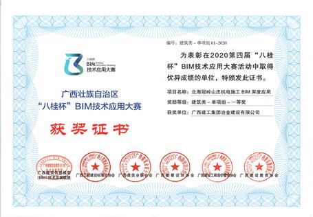 喜訊！公司榮獲“八桂杯”BIM技術(shù)應(yīng)用大賽一等獎(jiǎng)