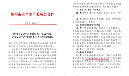 【喜訊】冶建公司2022年度這項工作獲評優(yōu)秀！